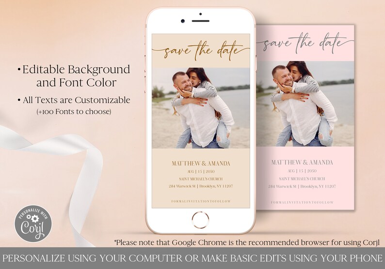 Electronic Save the Date Template Editable Digital Download | Etsy