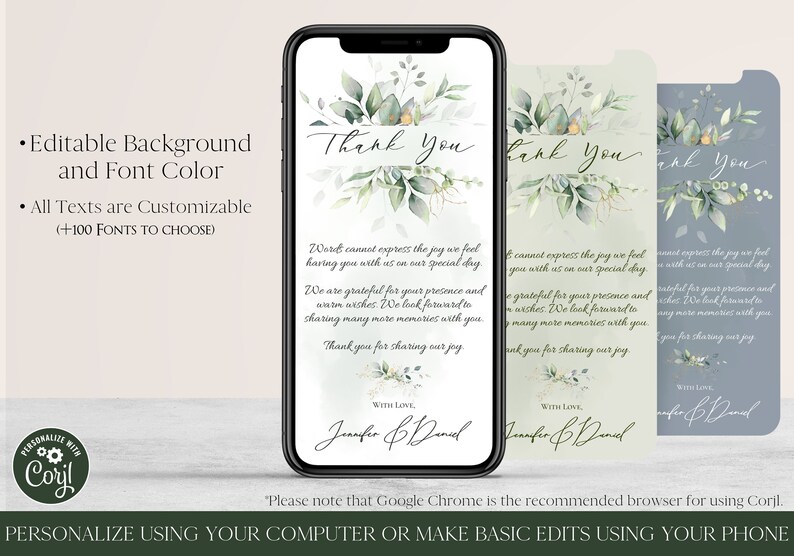 Electronic Wedding Thank You Note Electronic Thank You Card Etsy