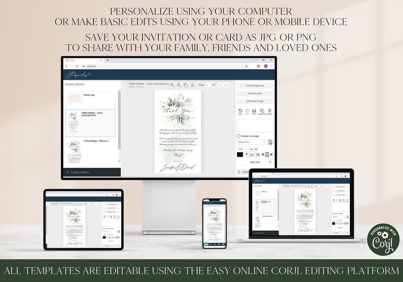 Electronic Wedding Thank You Note Electronic Thank You Card Etsy