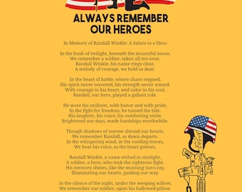Custom Memorial Poem - Always Remember Our Heroes