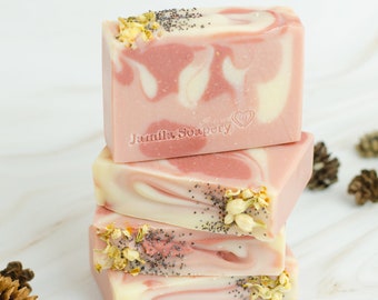 Royal Pink Soap, Handmade Soap, Coconut Milk Soap, All Natural, Valentines Day Gift, Stocking Stuffer Vegan Palm Free Cold Process