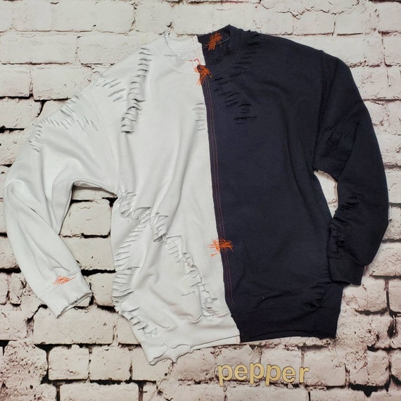 destructed sweatshirt
