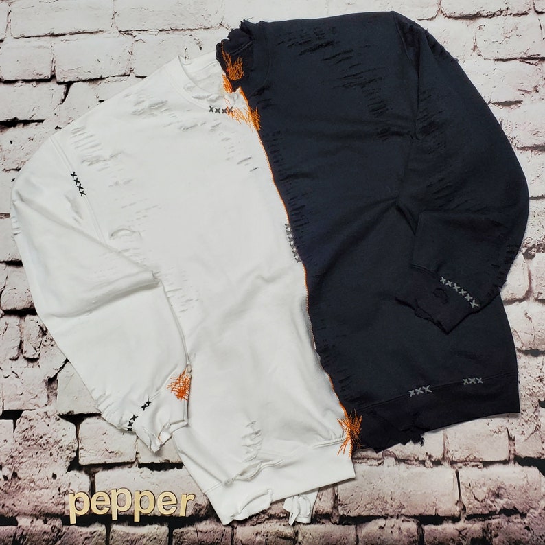 destructed sweatshirt