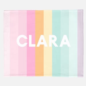 Personalized Name Minky blanket - hospital coming home outfit - custom name baby receiving blanket - pastel rainbow blanket - baby name gift
