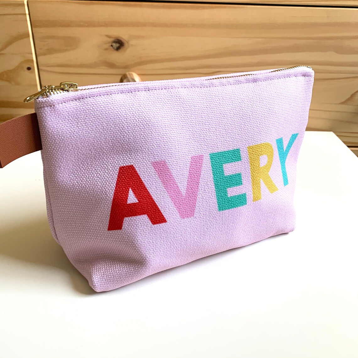 Personalized Cosmetic Bag Rainbow Custom Pouch Terrazzo Tween Etsy