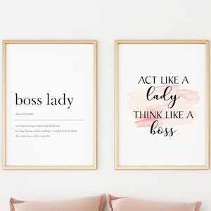 Girl Boss Wall Art, Boss Lady Definition Print, Boss Babe Wall Decor, Girl Boss Office Decor, Feminist Poster, Feminist Print, Gift for Her