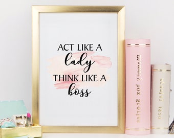Girl Inspirational Wall Art, Feminist Poster, Bedroom Wall Art, Vanity Decor, Teen Room Decor, Office Wall Art, Digital Download