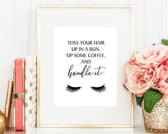 Girl Boss Printable Lashes, Boss Babe Wall Art, Office Wall Decor, Girl Boss Wall Art, Printable Wall Art, Feminist Print, Gift for Her