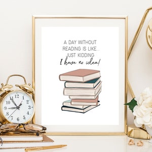 Books Wall Art, Book Lover Gift, Bookish Gift, Bookworm Gift, Books Quote, Teacher Gift, Book Stack Decor, Girl Boss Print, Boss Babe Print