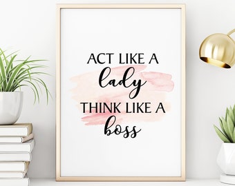 Boss Babe Printable Wall Art, Feminine Wall Art, Girl Boss Wall Art, Feminist Print, Teen Girl Room Decor, College Dorm Decor, JPG Files