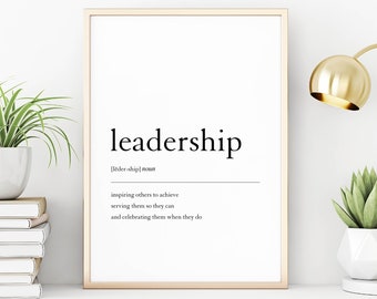 Boss Definition Printable Wall Art, Leadership Gift, Girl Boss Gift, Leadership Poster, Entrepreneur Gift, Boss Lady Office Wall Decor
