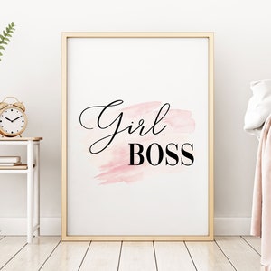 Girl Boss Wall Decor, Girl Boss Printable Wall Art, Boss Lady Printable ...