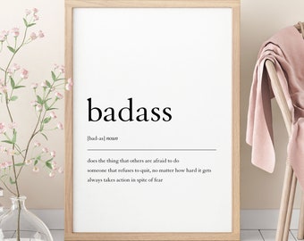 Boss Babe Wall Decor, Badass Print, Boss Babe Digital Print, Girl Boss Printable, Boss Babe Office, Badass Definition, Boss Babe Wall Art