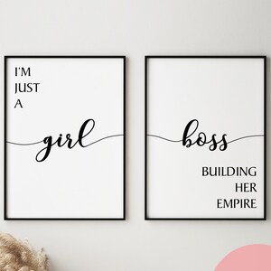 Boss Babe Print, Boss Babe Decor, Girl Boss Poster, Girl Boss Printable, Feminist Print, Feminist Poster, 2 Piece Wall Art, Boss Babe Office