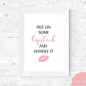 Makeup Wall Art, Boss Babe Wall Art, Boss Babe Print, Girl Boss Wall Art Printable, Lipstick Printable, Feminine Room Decor, Teen Room Decor