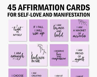 45 Positive Affirmation Card Deck Vision Board Printables | Etsy