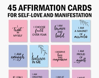 Positive Affirmation Card Deck Vision Board Printables Cards | Etsy
