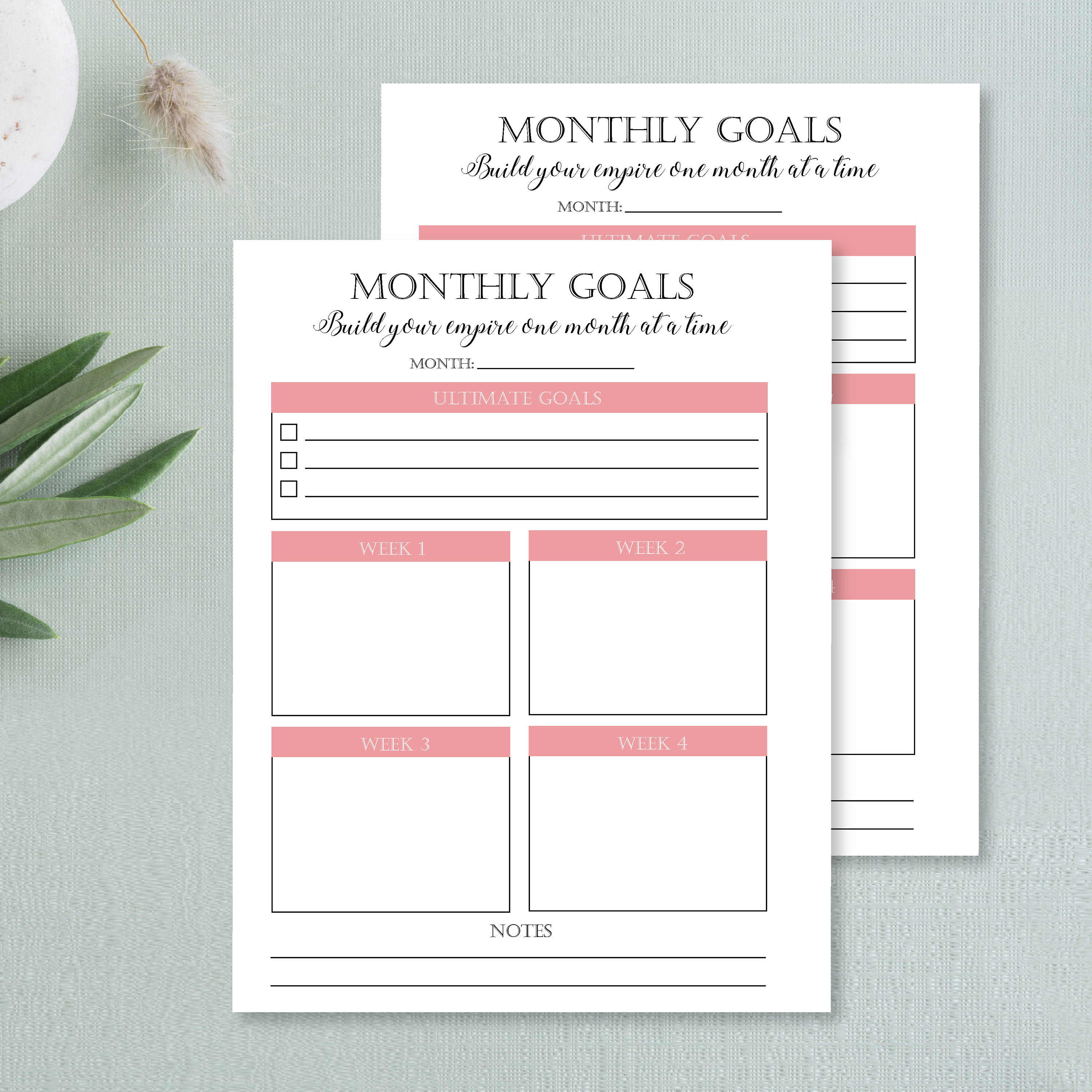 Undated Printable Planner Goal Planner Meal Planner | Etsy Canada
