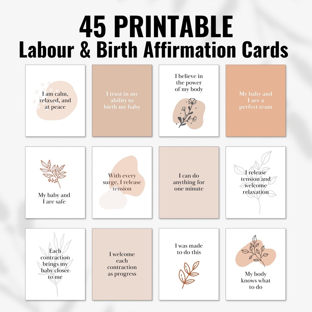 45 Printable Birth Affirmations, Positive Affirmation Cards for Pregnant Women, Natural Labour & Birth, Botanical Boho Doula Cards - Etsy 45-printable-birth-affirmations-positive-affirmation-cards-for-pregnant-women-natural-labour-birth-botanical-boho-doula-cards-etsy