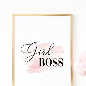 Girl Boss Wall Decor, Girl Boss Printable Wall Art, Boss Lady Printable ...