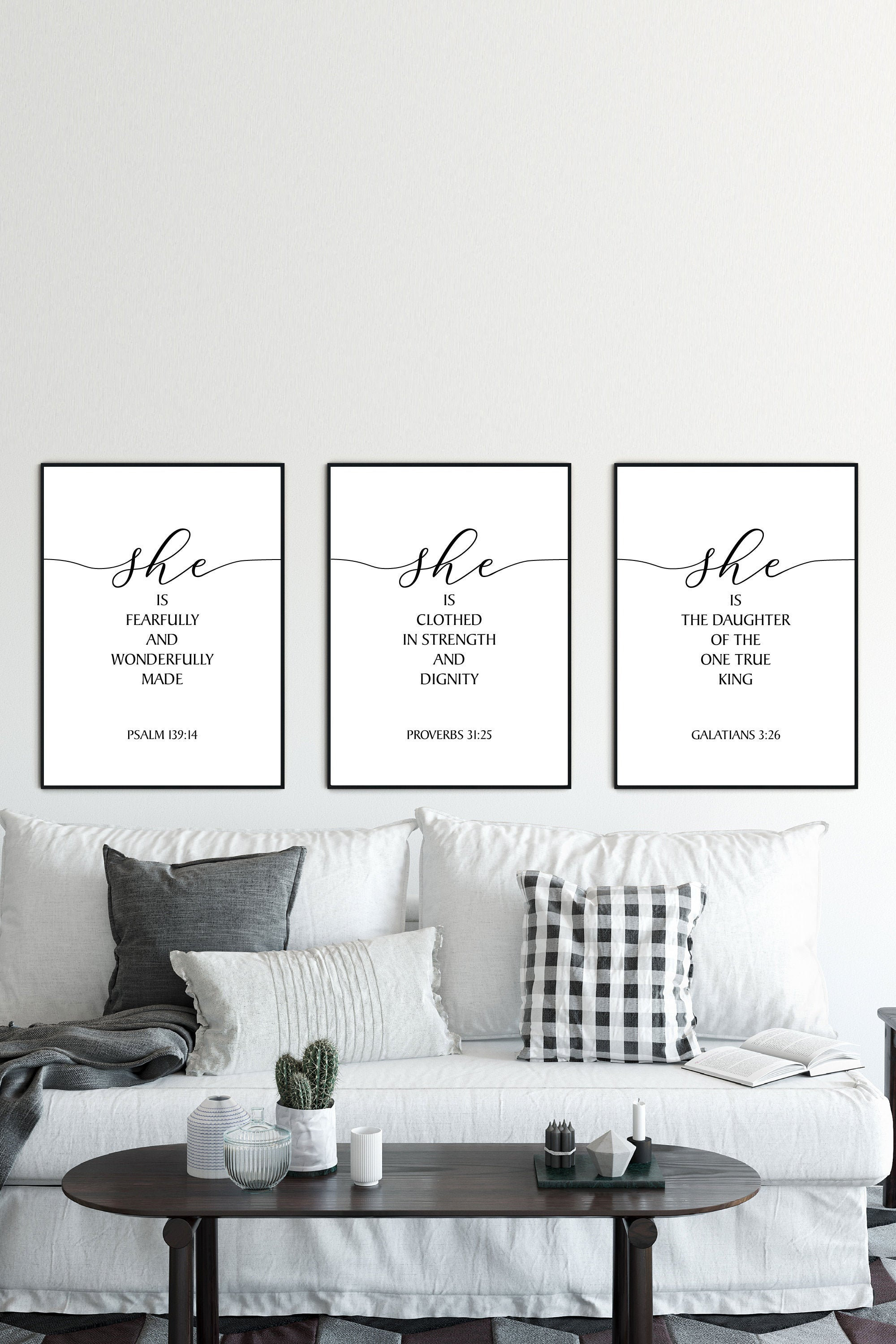 3 Piece Wall Art Large Scripture Wall Art Bible Verse Etsy Canada