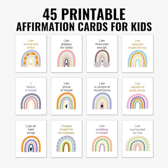 Papierdrachen 32 biglietti di affermazione con dichiarazioni positive, biglietti di consapevolezza con confezione regalo | Carte motivazionali – Affrontare lo stress con biglietti d'amore – Idea