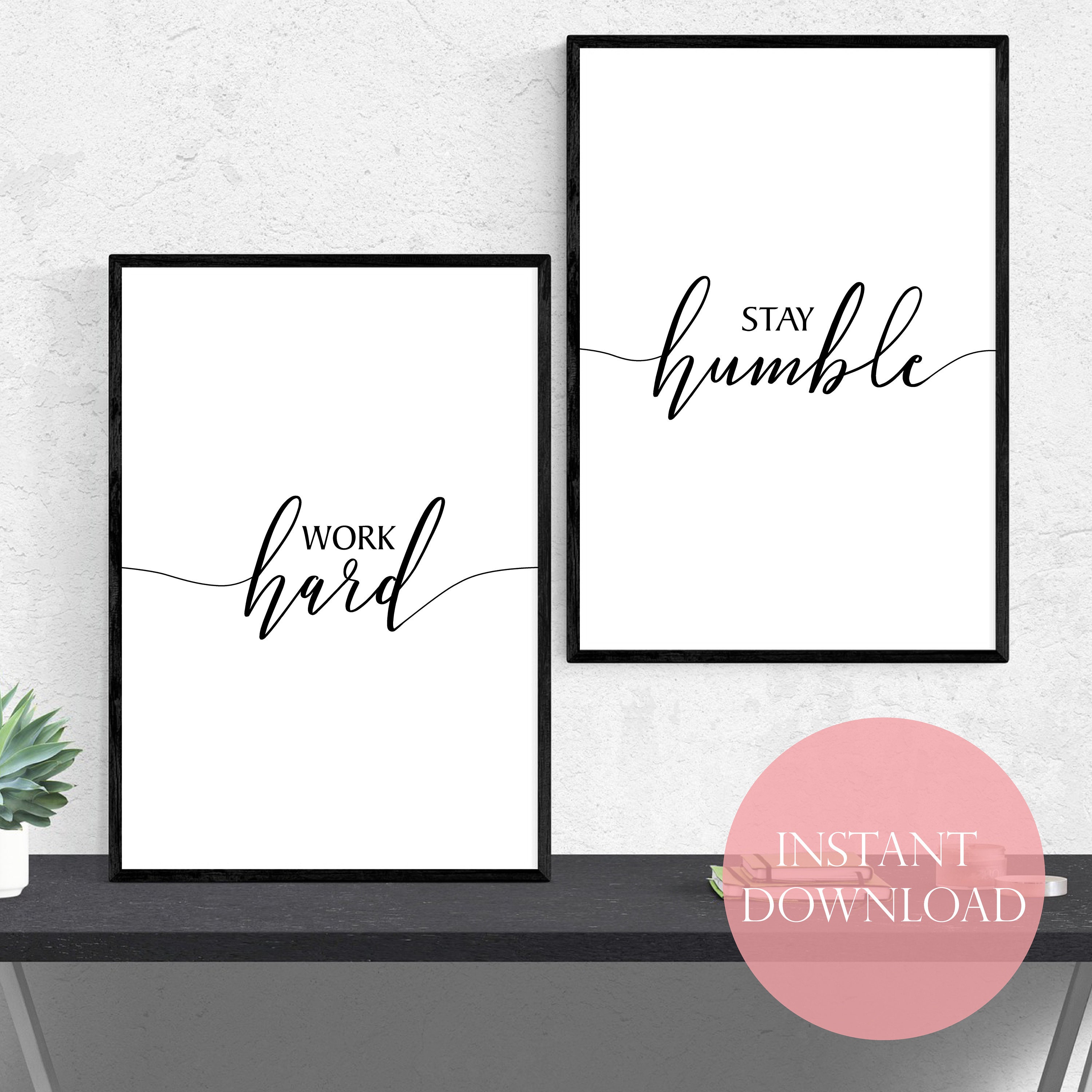 Girl Boss Office Decor Hustle Wall Decor 2 Piece Wall Art Etsy Canada