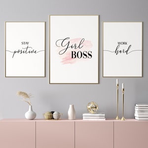 Girl Boss Printable Wall Art, Girl Boss Wall Decor, Boss Babe Wall ...