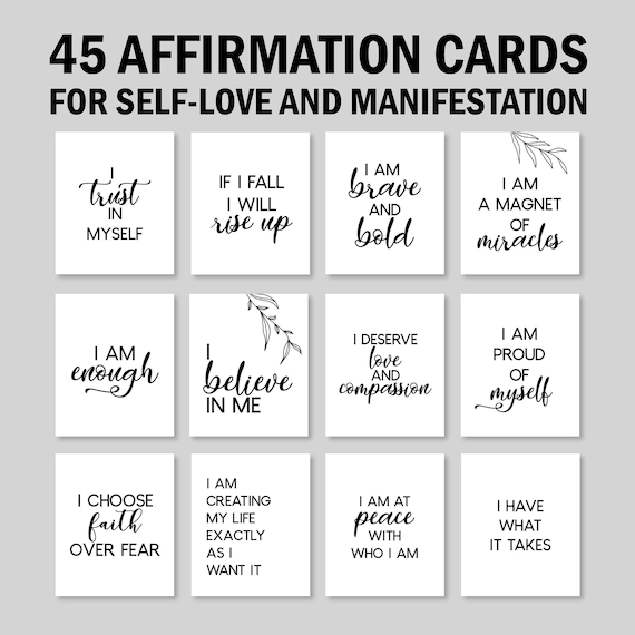 45 Positive Affirmation Card Deck, Vision Board Printables, Cards for Law  of Attraction, Manifesting Kit, Self Care Printables, DIGITAL -  Israel