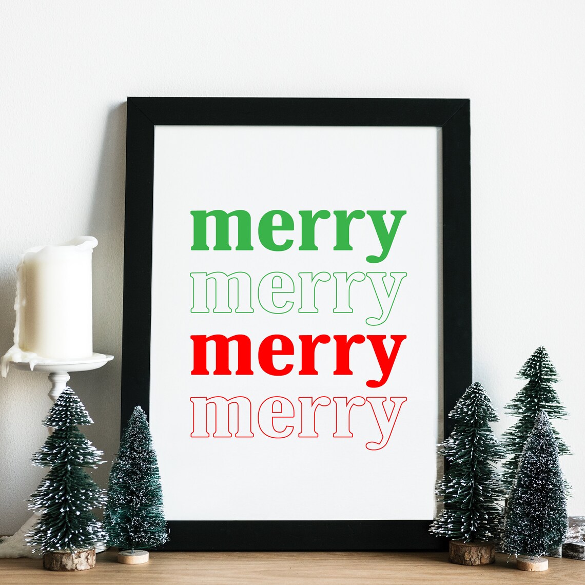 Christmas Printables Merry Christmas Sign Merry and Bright - Etsy Canada