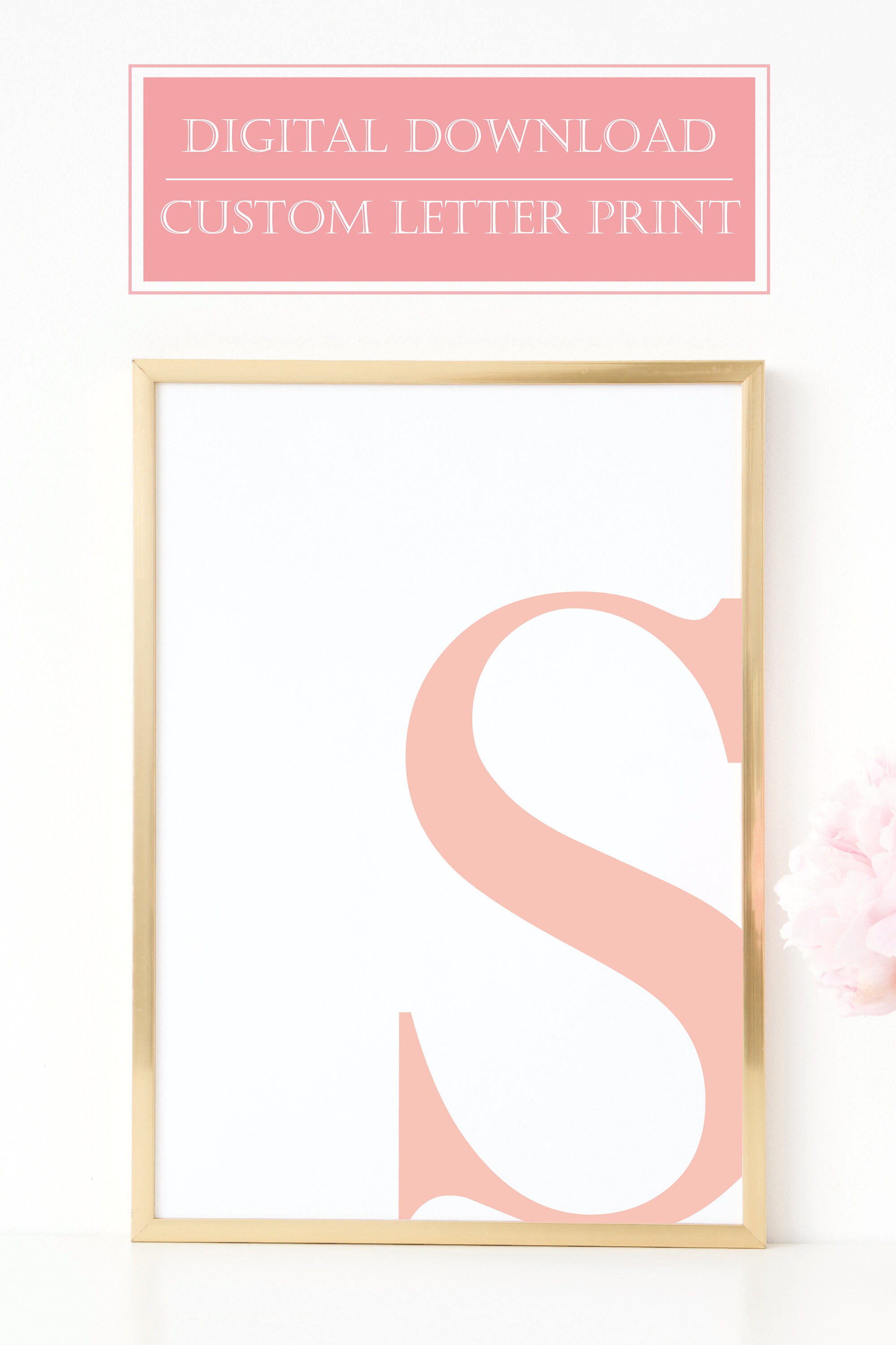 Initial Printable Wall Art Letter S Wall Art Custom Initial Etsy