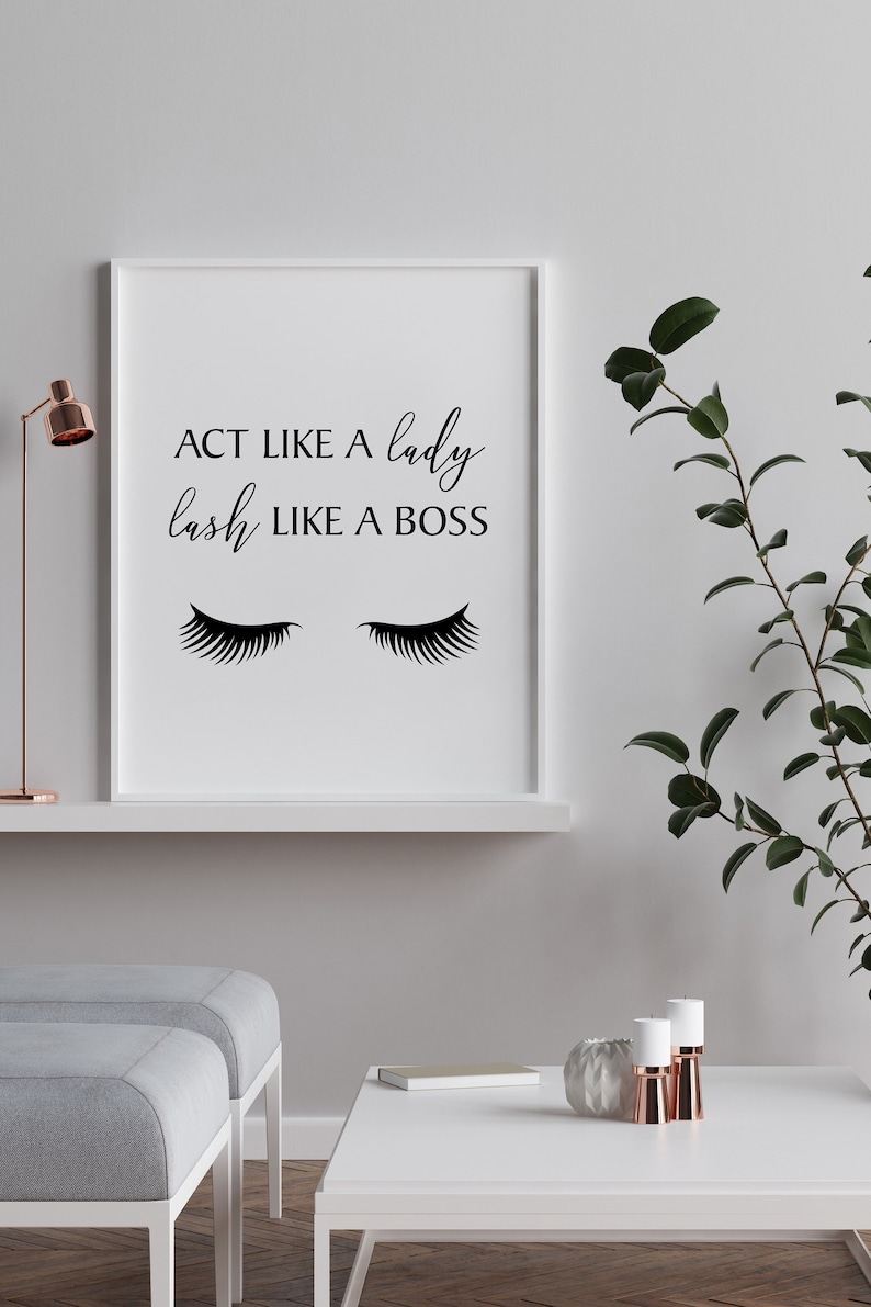 Boss Babe Wall Art Lashes Printable College Dorm Decor Girl Etsy