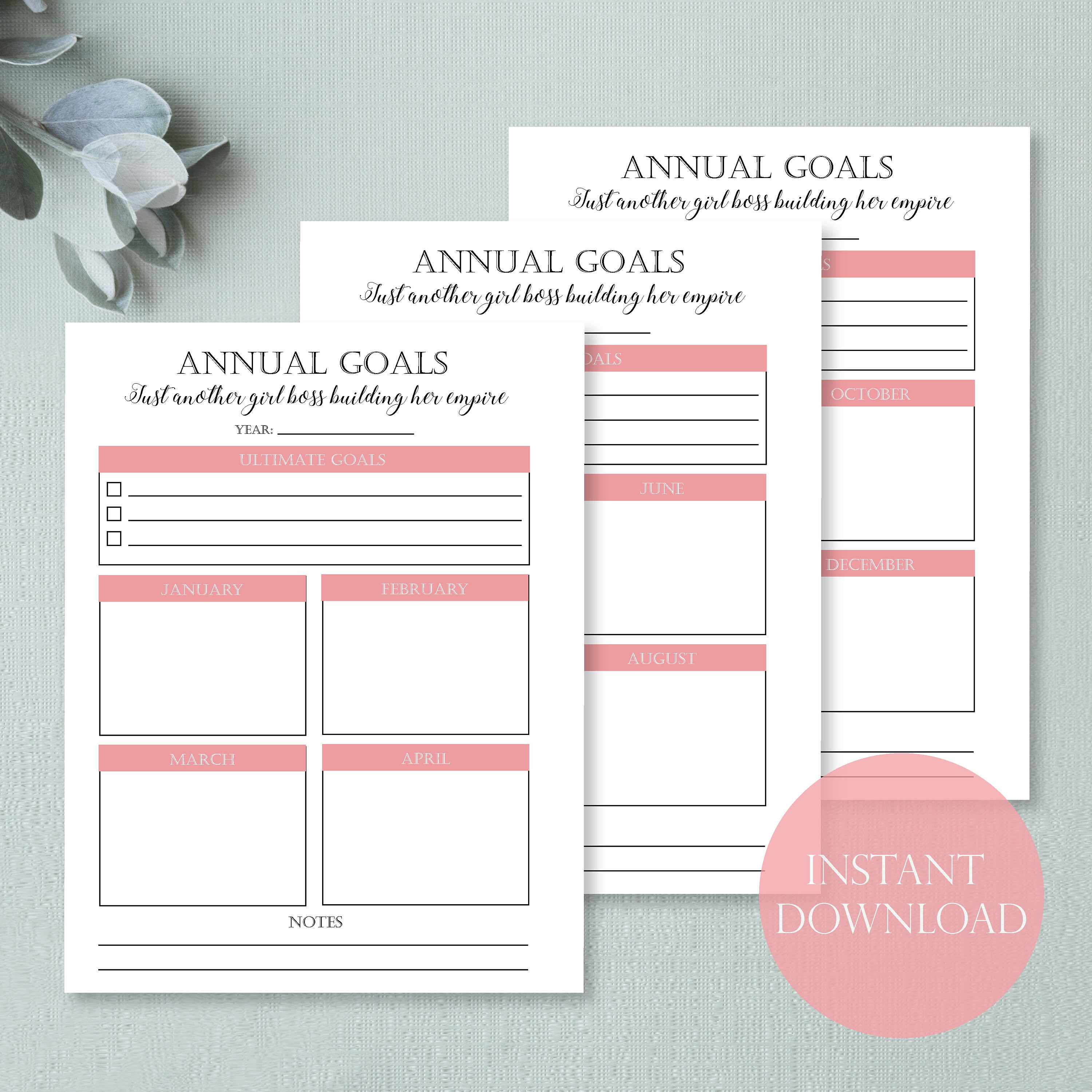 Undated Printable Planner Goal Planner Meal Planner | Etsy Canada