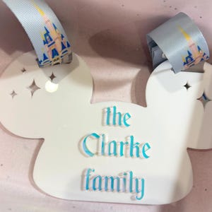 Personalized Disney Stroller Sign | Custom Name Stroller Tag | Disney Trip Stroller Accessory | Disney Vacation Essentials | Mickey Tag image 7