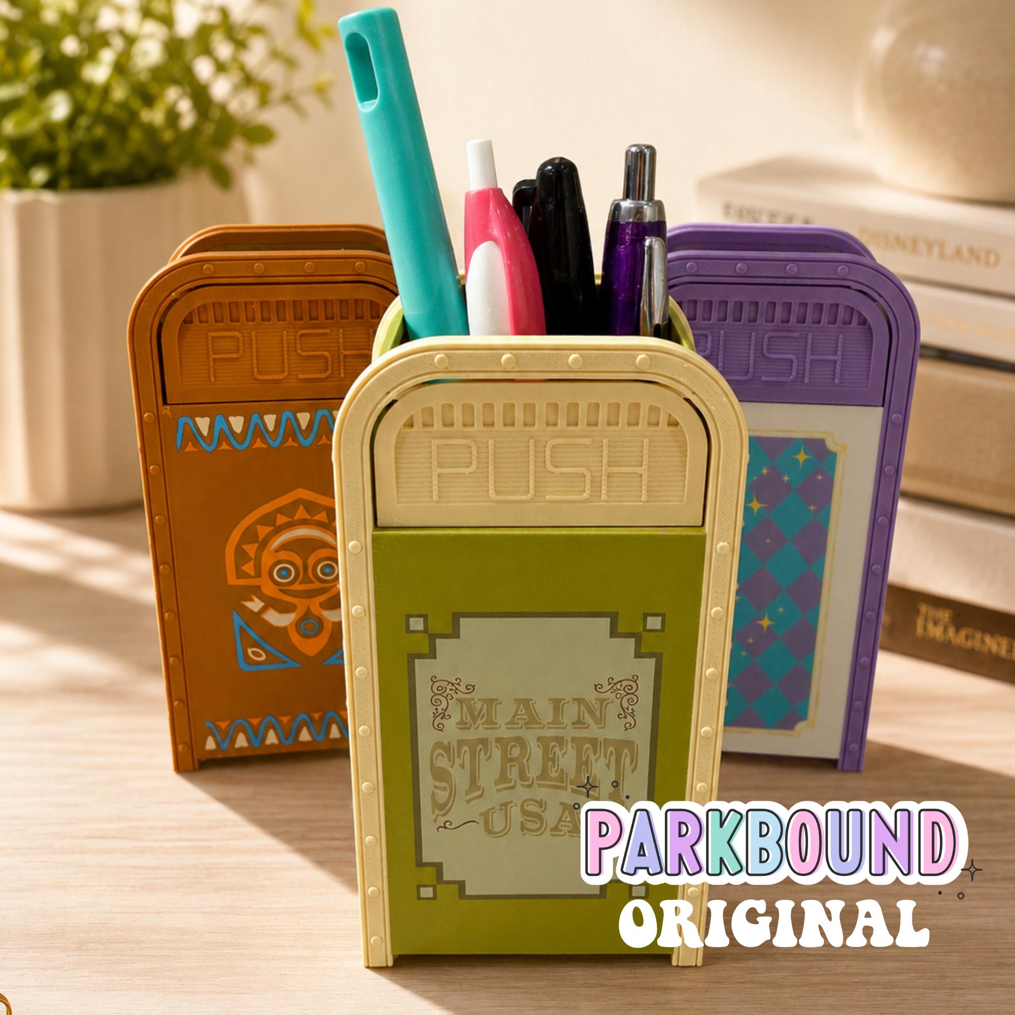 Park Inspired Mini Trash Can Pen Holder | Disney Desk Organizer