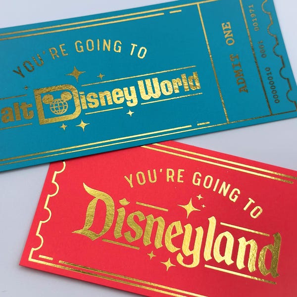 Disney Surprise Tickets | Disney World & Disneyland Vacation Reveal | Magical Trip Announcement | Disney Gift for Kids