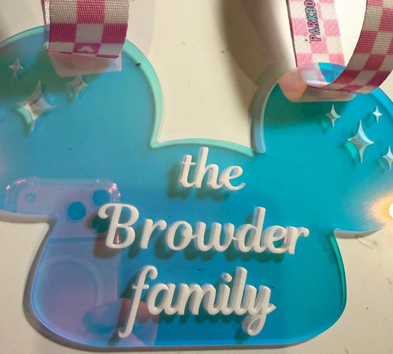 Personalized Disney Stroller Sign | Custom Name Stroller Tag | Disney Trip Stroller Accessory | Disney Vacation Essentials | Mickey Tag image 6