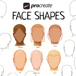 Procreate Stamp Brushes - Face Shapes