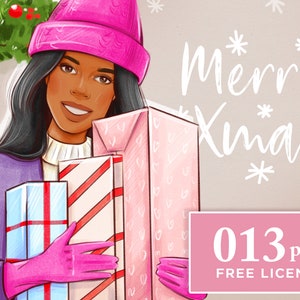 African American clipart, Winter girl clipart, Christmas girl clipart, Planner girl clipart, Fashion illustration, Fashion girl clipart, PNG