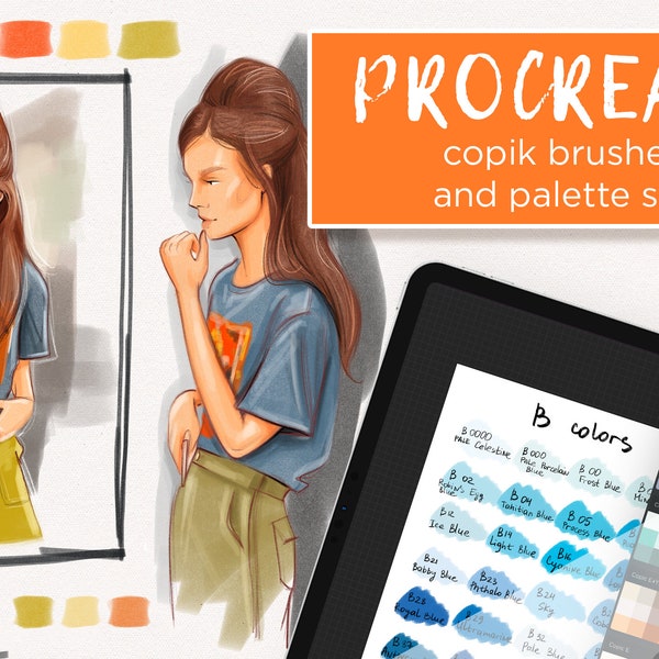 Zestaw pędzli Procreate Copic: markery cyfrowe i paleta kolorów