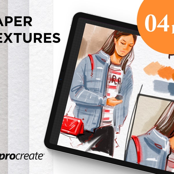 Tekstury papieru akwarelowego Procreate
