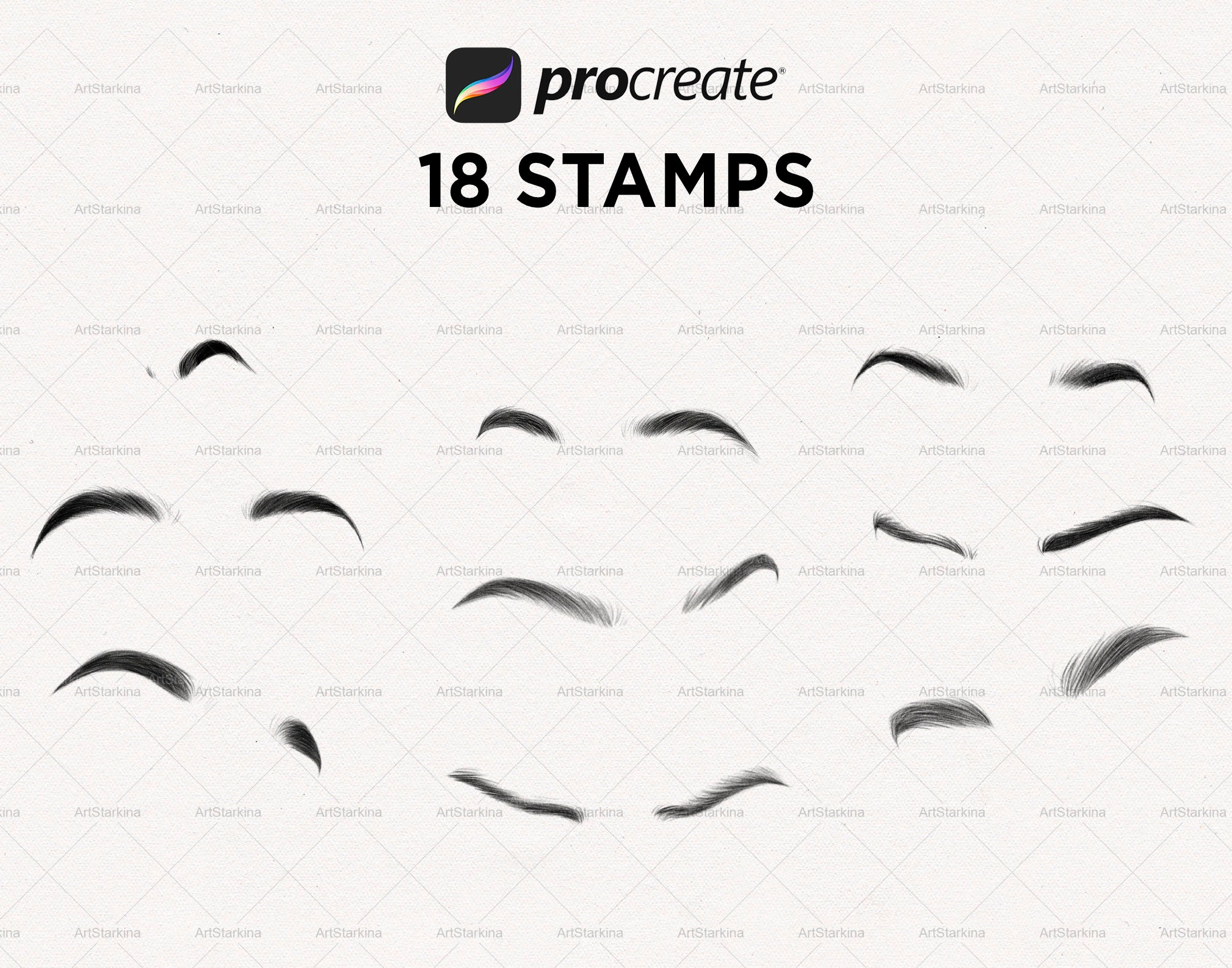 Procreate Eyebrow Stamps Eyebrow Brushes for Procreate Etsy
