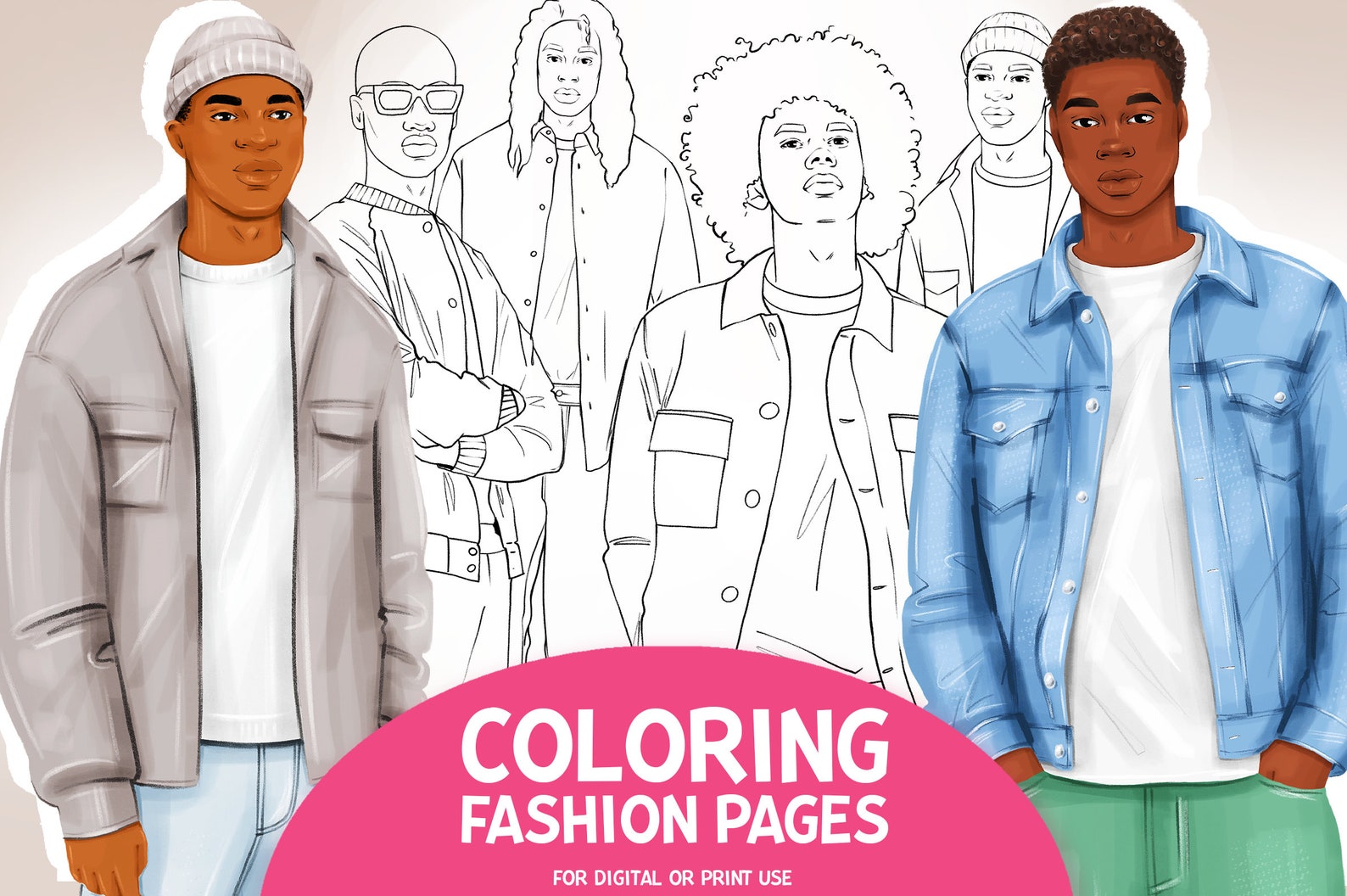Coloring Book Black Men Coloring Pages Black Male Black Man - Etsy