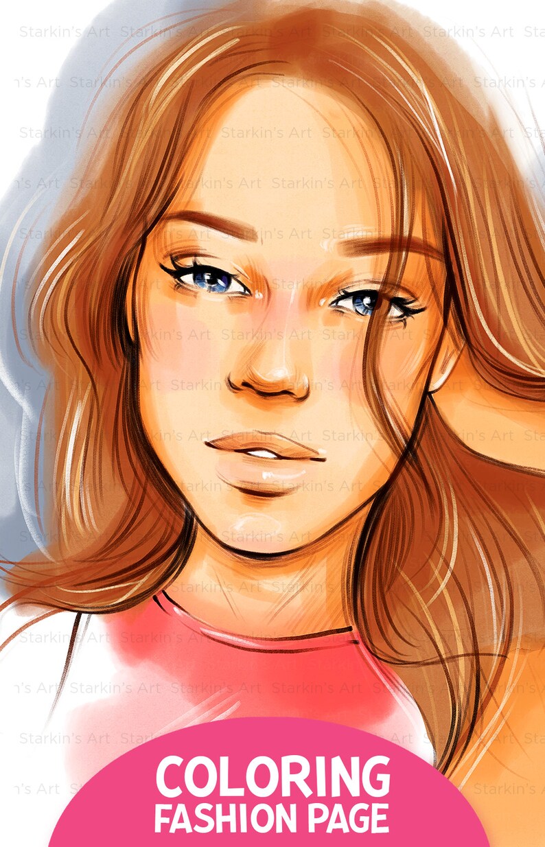 Procreate Coloring Page Fashion Coloring Book Printable Etsy