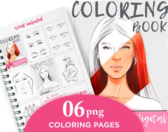 Download Adult Coloring Book Fashion Illustration Coloring Pages Etsy