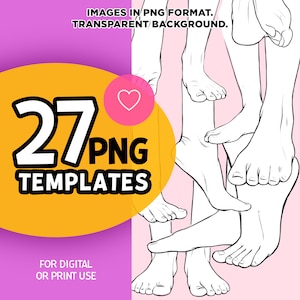 Feet Templates PNG: Procreate Body Stamps (27 Files)