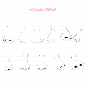 NOSE SHAPES PNG coloring Pages Coloring Book Adult - Etsy