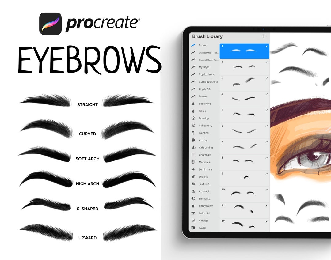 Procreate Eyebrow Stamps Eyebrow Brushes for Procreate Etsy