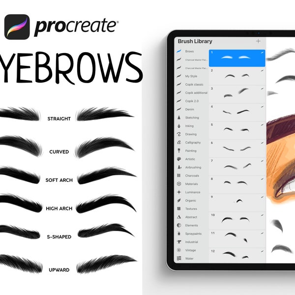 Procreate Stamp Brushes - Eyebrows