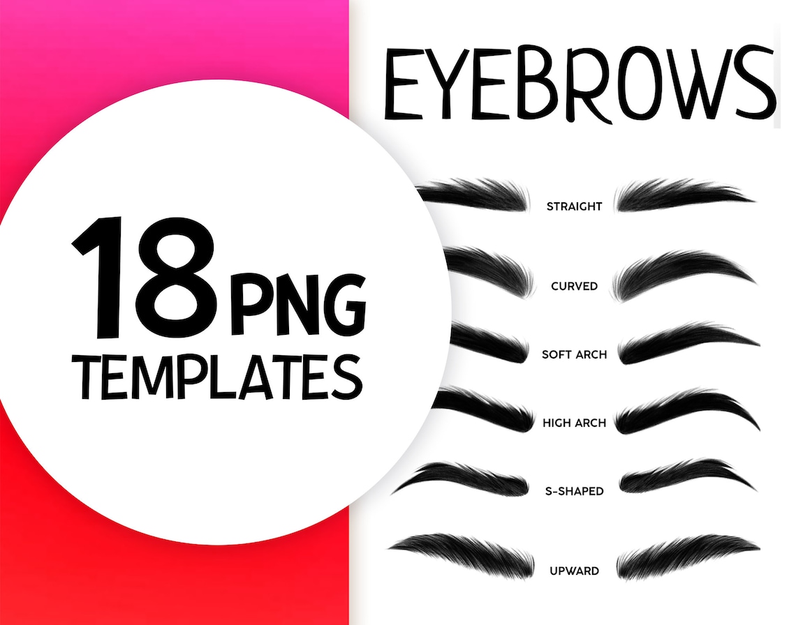 Eyebrows Templates PNG Fashion Templates Digital Coloring | Etsy